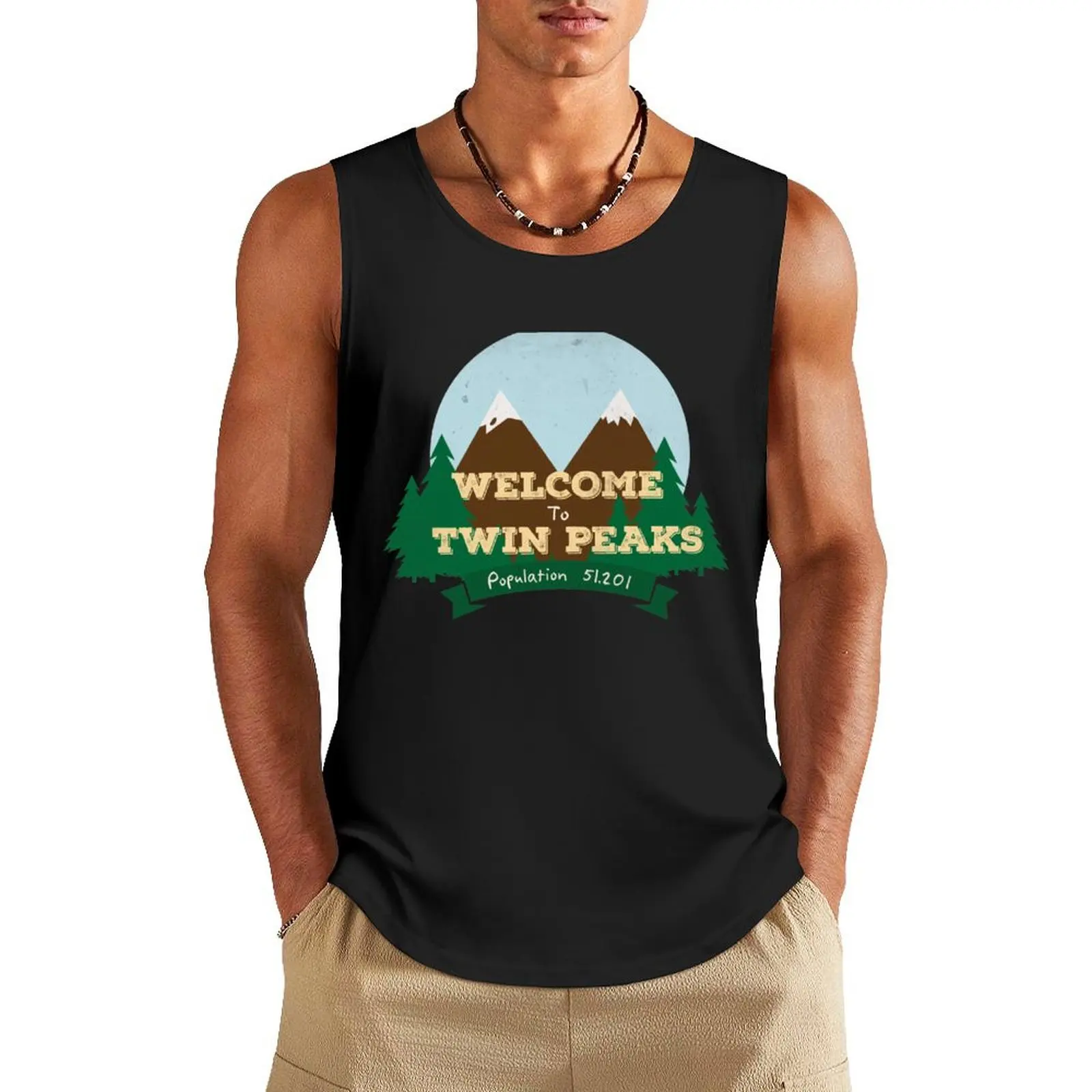 

Welcome To Twin Peaks Tank Top running shirt underwear Man sleeveless shirt clothes for men summer