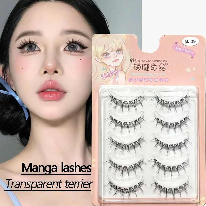 Natural False Eyelashes Slender Transparent Stem Eye Lashes Manga Lashes Novice Eyelash Supplies Korean Eyelashes Stick Makeup