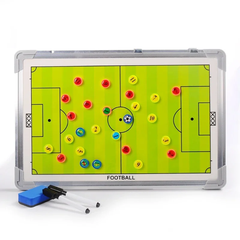 Football Basketball Tactical Board piastra per allenatore in lega di alluminio magnete a doppia faccia con penna e gomma attrezzatura per