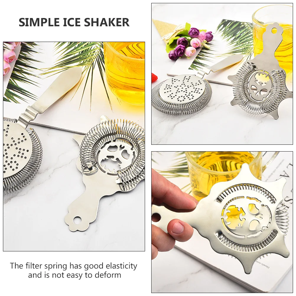 

1 pc Ice Strainer Bartending Tool Stainless Steel Filter Compact Drink Strainer Portable Bar Ice Filter Home Hotel Use