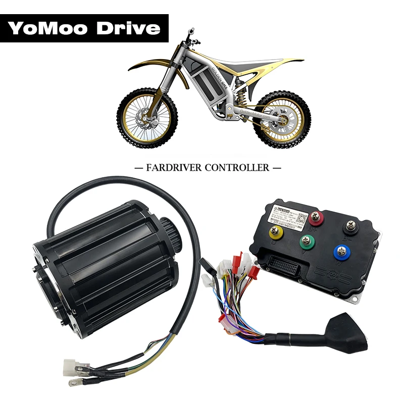 

QS120 70H 2000W 72V 4600RPM PMSM Mid Drive Motor with Fardriver ND72300 Controller For Electric Motorcycle ATV