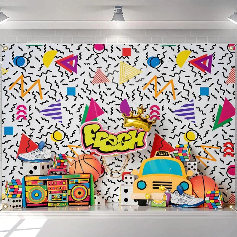 

LS Graffiti Wall Backgrounds Cake Smash Kids Adult Photography Props Child Baby Decors Street Culture Photo Backdrops