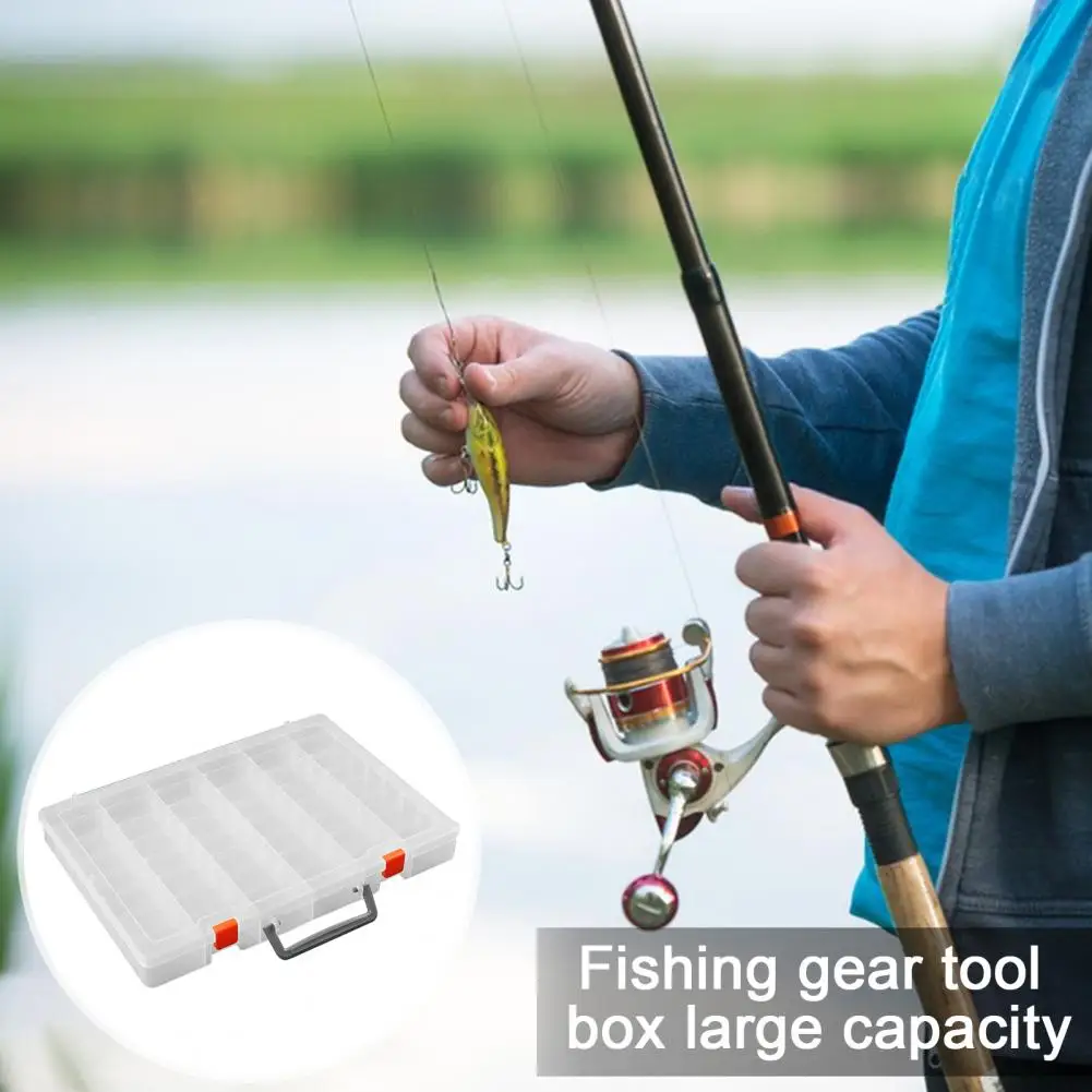 Adjustable Compartment Lure Box Detachable Fishing Box Capacity Transparent Fishing Lure Box Detachable Baffle for Baits