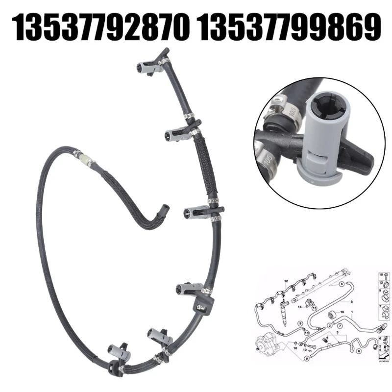 

Return Line Hose for E60 E61 E63 13537799869 13537792870 13537799962 Replacement Injector Leak Off Hose .X7AE