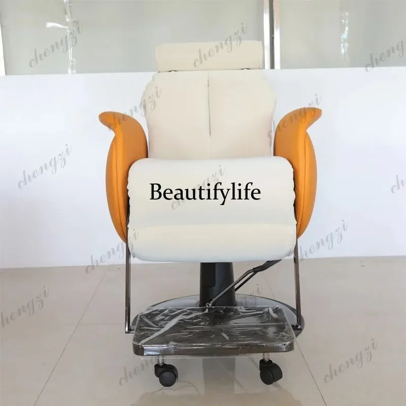 E182   Nordic Hairdresser Barber Chair Comfortable Design Modern Swivel Barber Chair Interior Message Salon Furniture