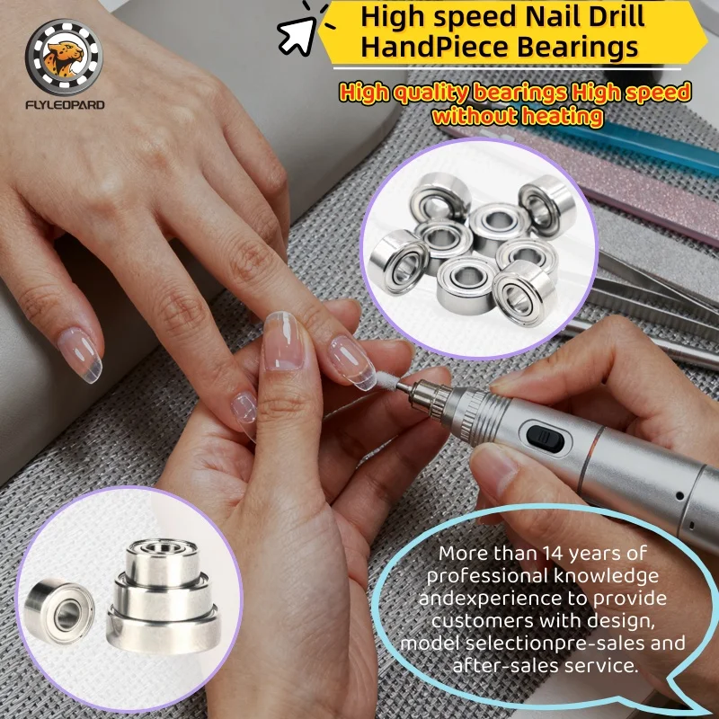 10Pcs Nail Drill HandPiece Bearings MR128ZZ L-1280ZZ Ball Bearing 8x12x3.5mm High Speed (ABEC-9) 6x12x4 7x13x4 8x14x4 4x9x4 mm