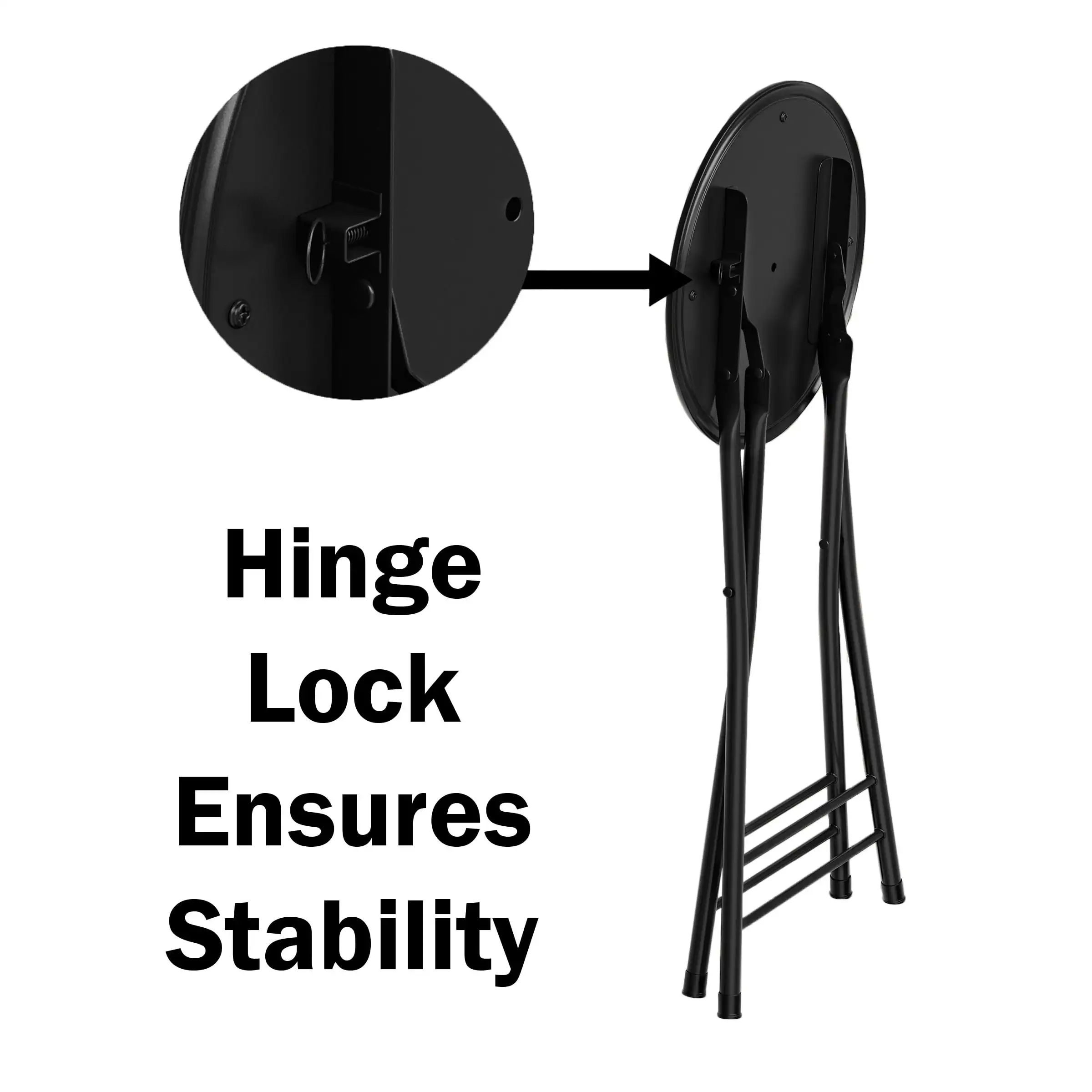 Home Backless 24-inch Folding Stool with 225lb Capacity (Black)