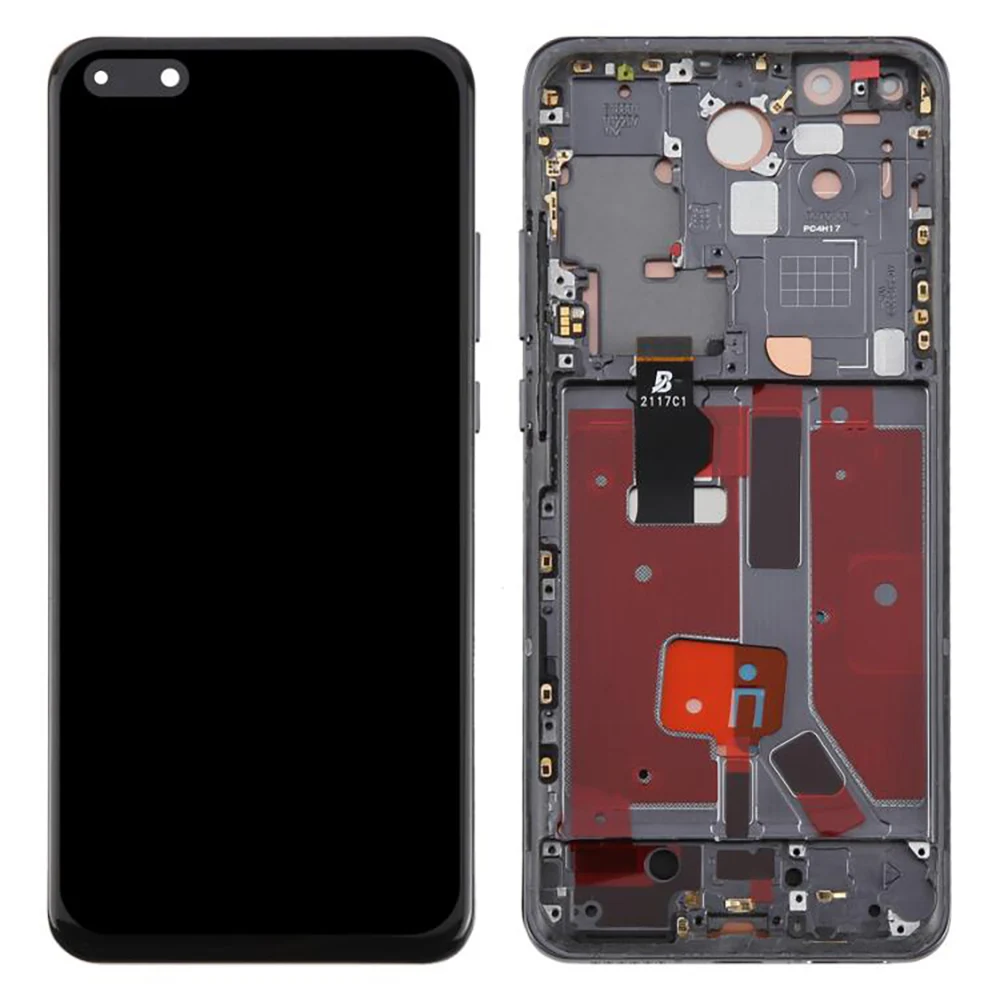 Ecran-lcd-et-numeriseur-de-qualite-c-pour-huawei-p40-pro-piece-de-chassis-technologie-tft-sans-logo--noir
