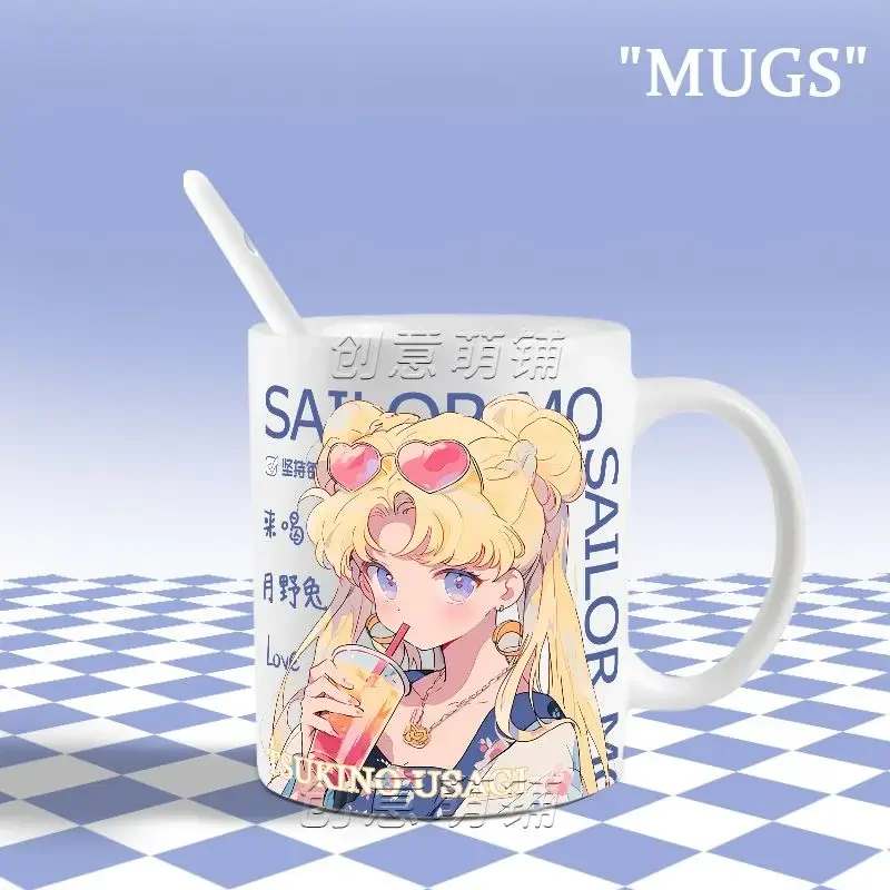 Sailor Moon Süße Kawaii Tsukino Usagi Q Version Japanische Tasse Keramik Brust Tasse Mode Cartoon Druck Senden Freunde Urlaub Geschenke