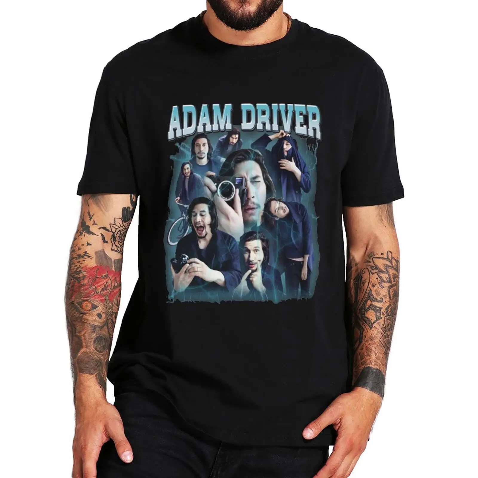 Футболка с надписью «Adam Driver», футболка в стиле флиса 70s, 80s, 90s, 100% хлопок, европейский размер