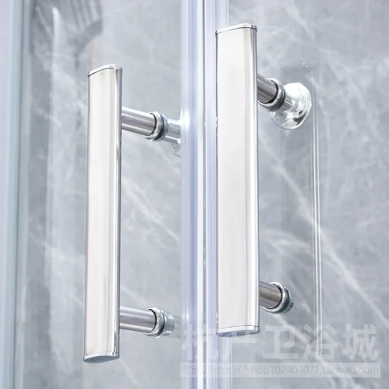 Shower room Customized partition glass sliding door Simple bathroom Arc fan bath room Overall bathroom screen