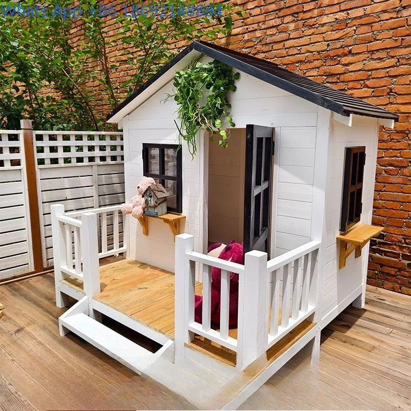 Outdoor Cat House Wooden Dog Shelter Garden Playhouse for Pets Portable Pet Cabin Assembly Backyard Animal