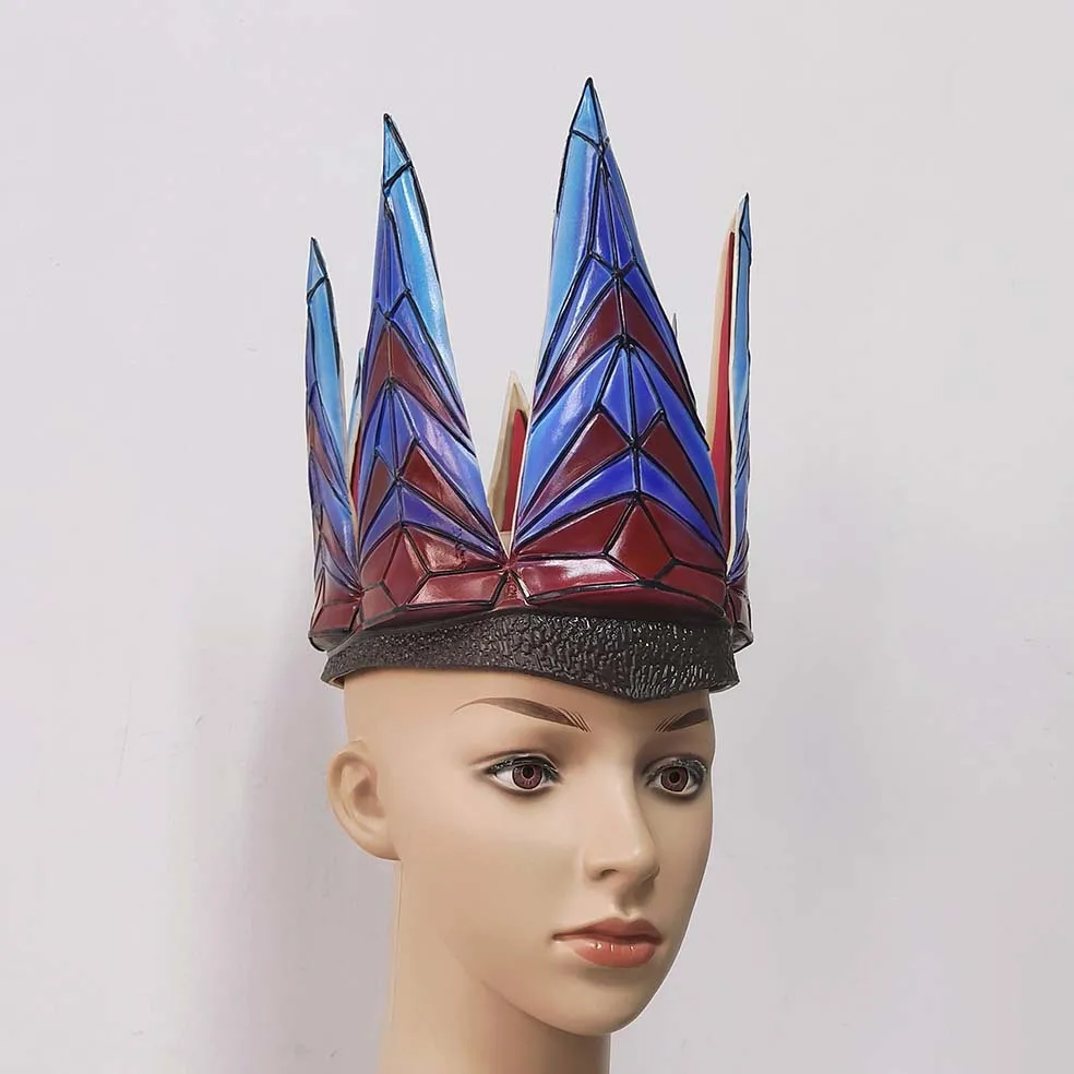 Cosplay Kristallkrone Kopfschmuck Blau-Rot Farbverlauf Latexkrone Halloween-Party Kostüm-Requisiten für Frauen – Detail 4