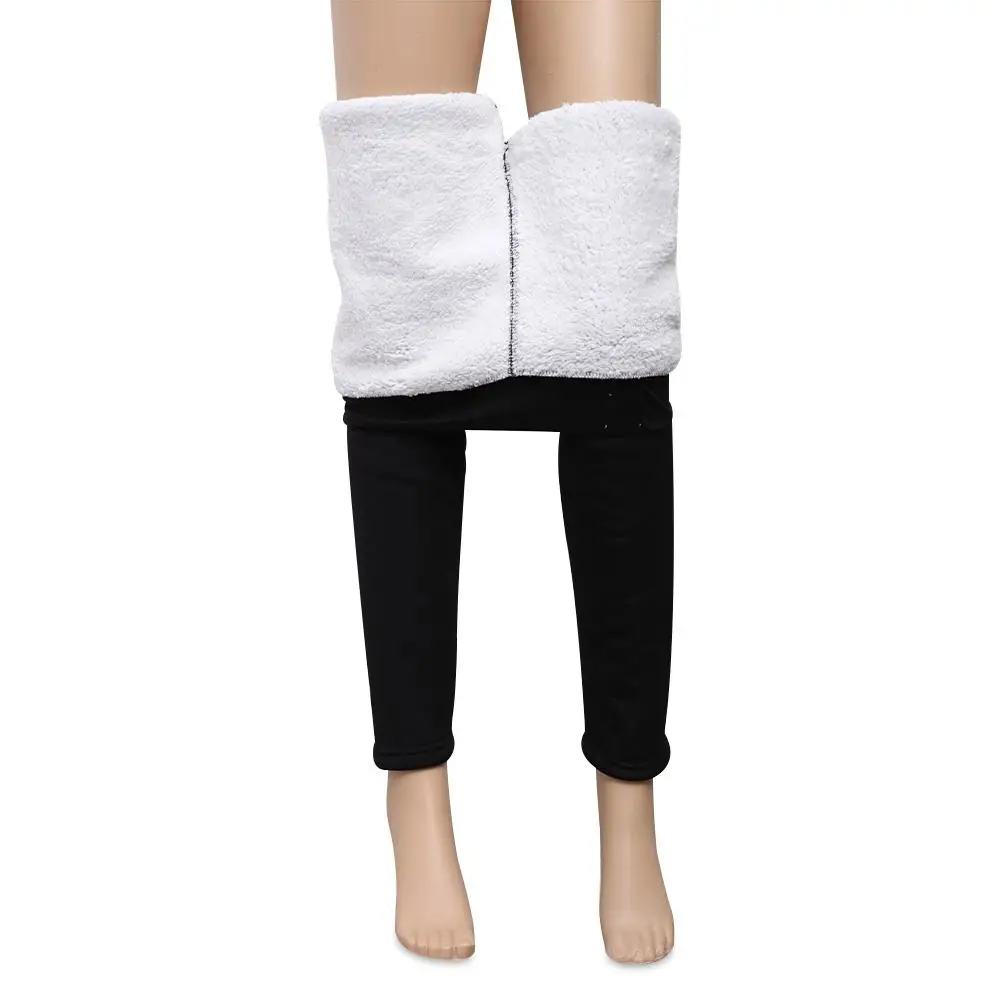 Fashion High Waist Wool Fleece Trousers Warm Pants Women Leggings Winter Thicken Leggings Cashmere Lambskin 3