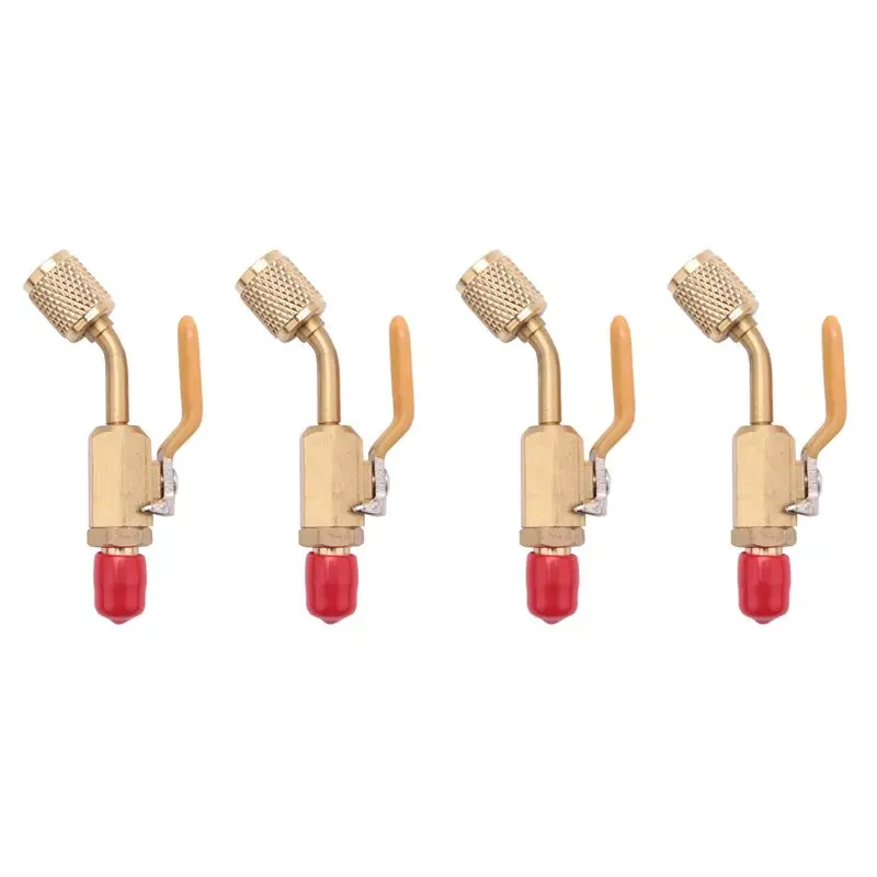 A01F-4X R410a R134a Brass Shut Valve For A/C Charging Hoses HVAC 1/4Inch AC Refrigerant