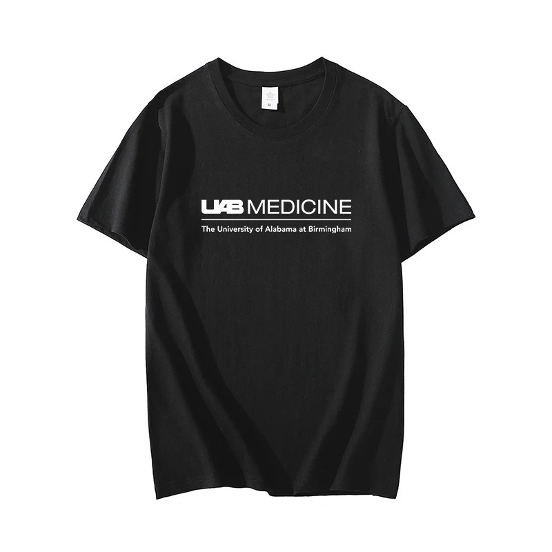 

University of Alabama at Birmingham UAB Memorial Summer Cotton T Shirts Men Simple O Neck Stretch Solid New Tops Clothing Casual