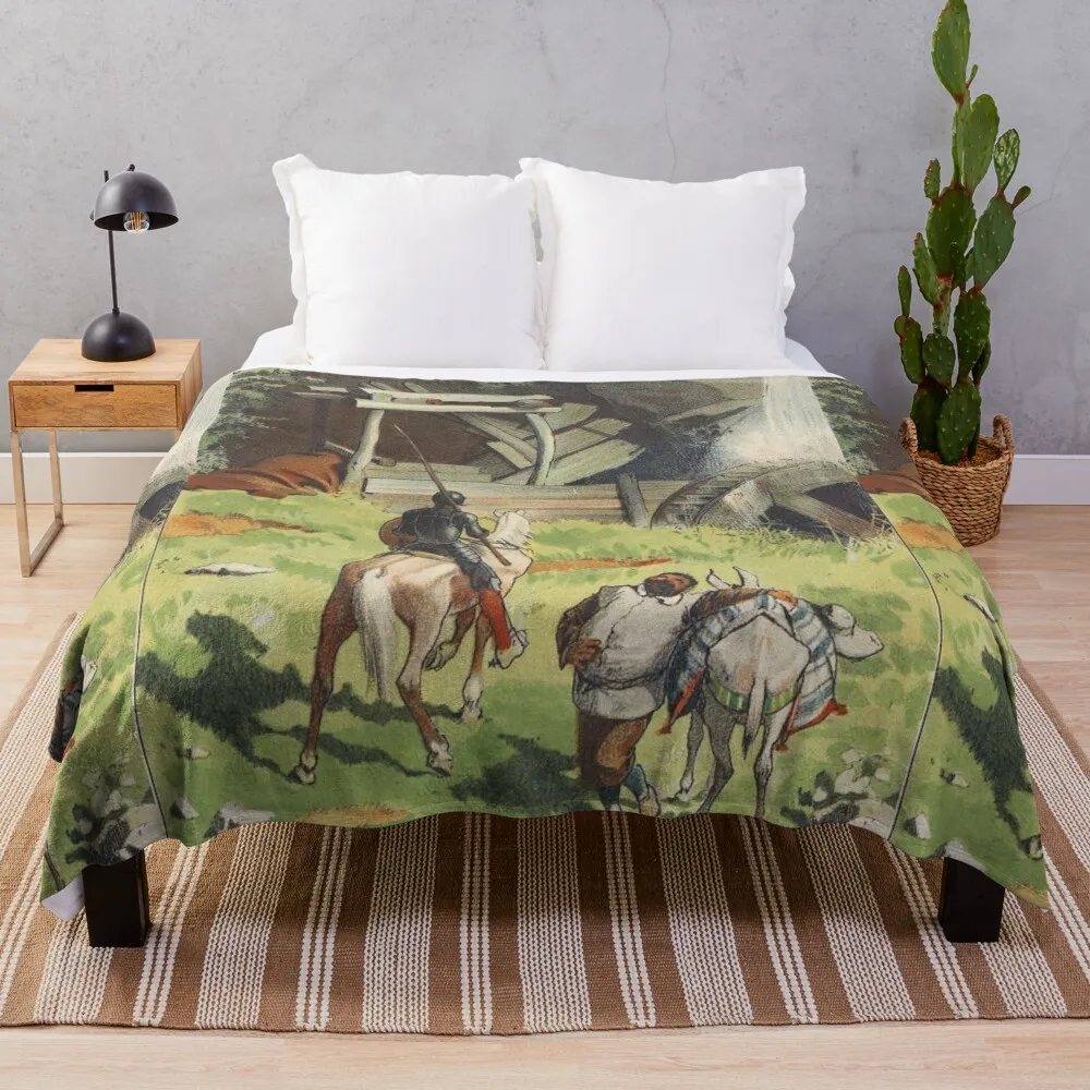 Don Quixote De La Mancha Throw Blanket Bed for sofa Travel Blankets