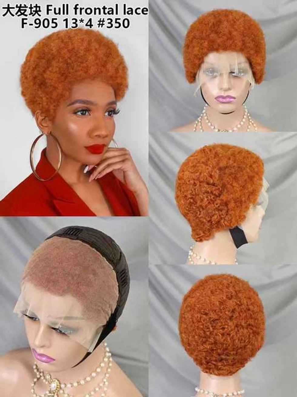 Afro Kinky Curly Human Hair Wigs 13x4 Lace Frontal Short Bob Wig 100% Human Hair Natural Curly Tanie koronkowe peruki dla czarnych kobiet