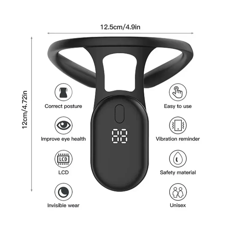 Micro Vibration Smart Posture Corrector, Back & Neck Hunching Posture Reminder Trainer for Adults and Kids