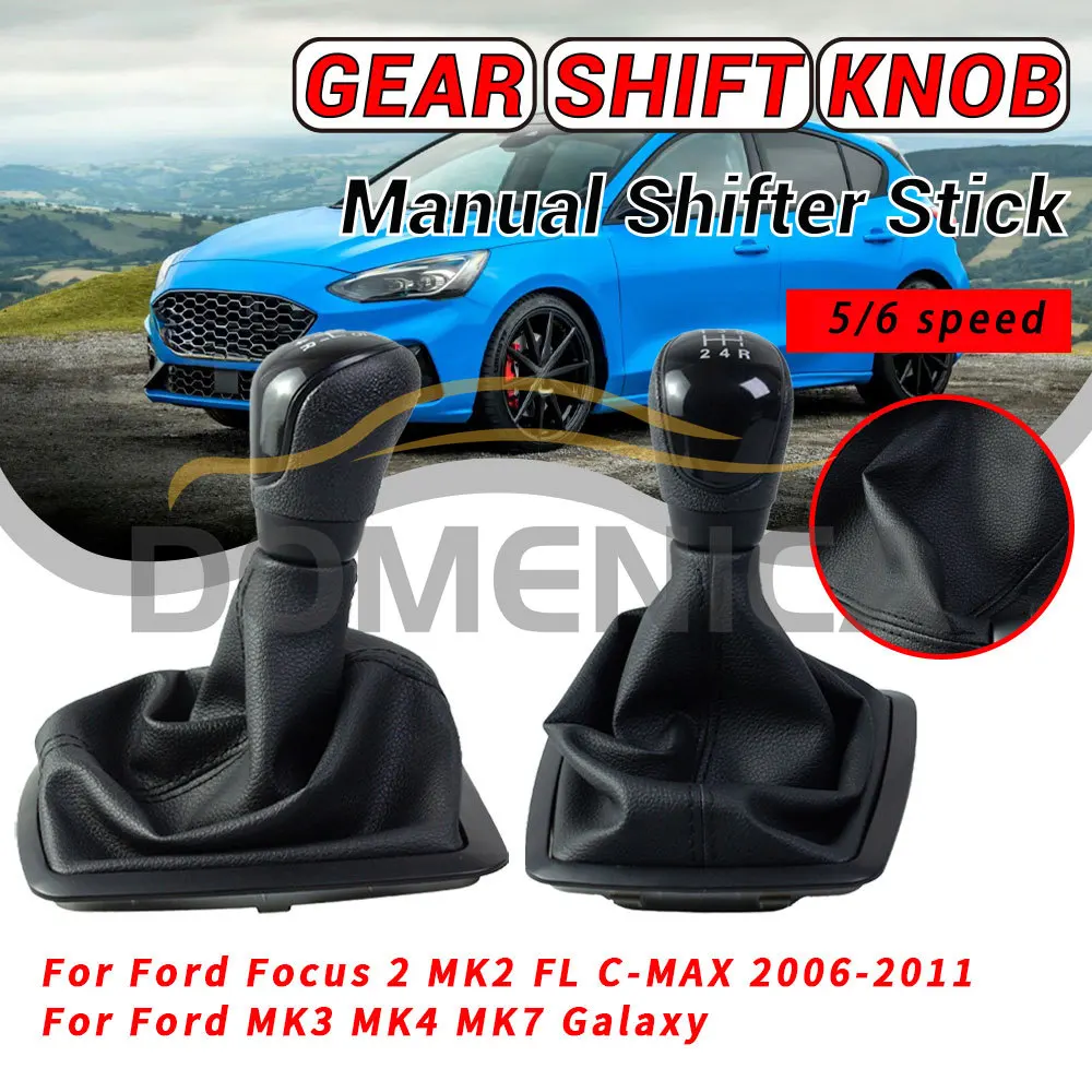 Accessoires de voiture lancés pour Ford, levier de vitesse Galaxy avec housse anti-poussière en cuir, nouveau style, Focus 2, MK2, FL, MK3, MK4, MK7, Mondeo Fi.C.