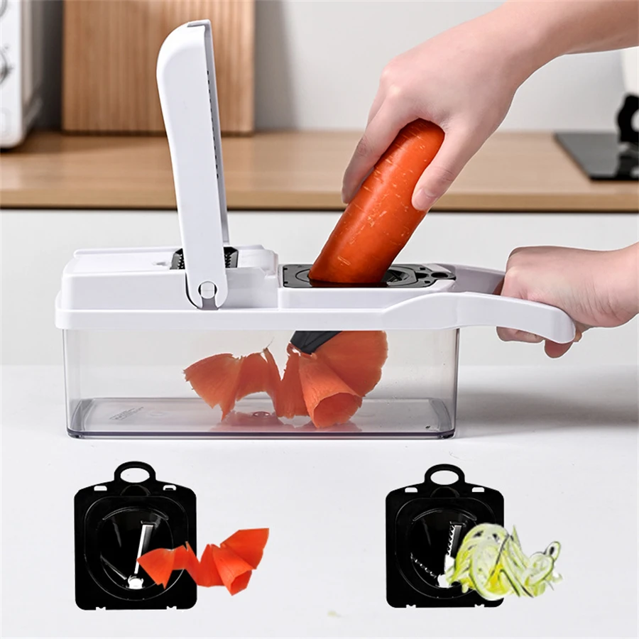 1 Set, 15in1, Vegetable Chopper, Multifunctional Fruit Slicer, Handle Food Grater,Cutter With Draining Basket