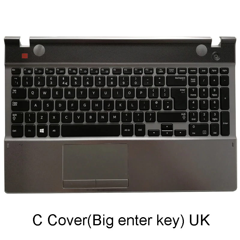 Palmrest com Teclado para Notebook (Layout UK/US) - Carcaça Superior e Inferior (Conjunto C, D, E) NP550P5C NP500P5C