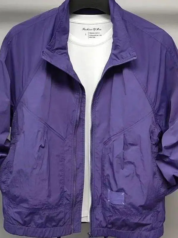 

Гонконг Sle, повседневная легкая куртка с воротником-стойкой, мужская простая модная осенне-весенняя Новое поступление, универсальная рабочая одежда