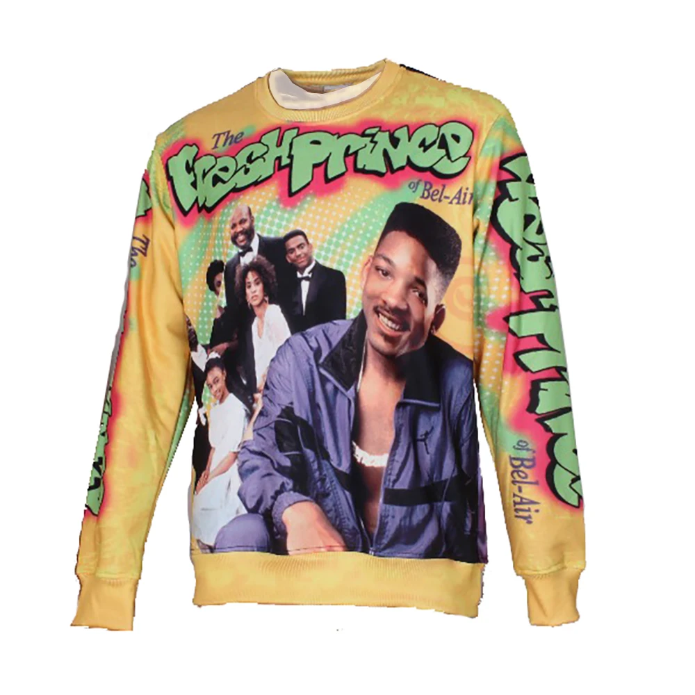 

НАСТОЯЩИЙ американский размер: толстовка с круглым вырезом и принтом Fresh Prince bel air Sublimation