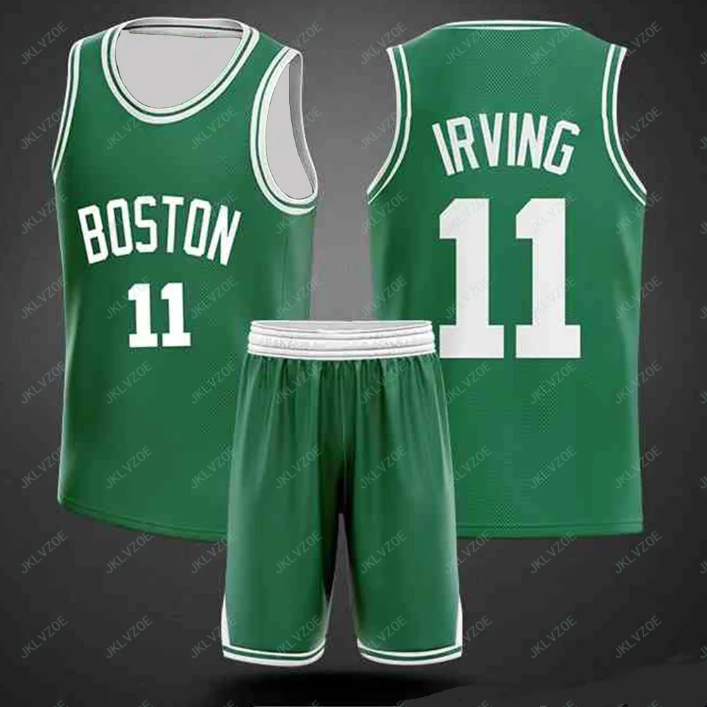 Men's Boston Basketball Workout Vest Set NO11 Irving Jersey Casual Fashion Loose Breathable Vest Shorts Sport Jersey Suit