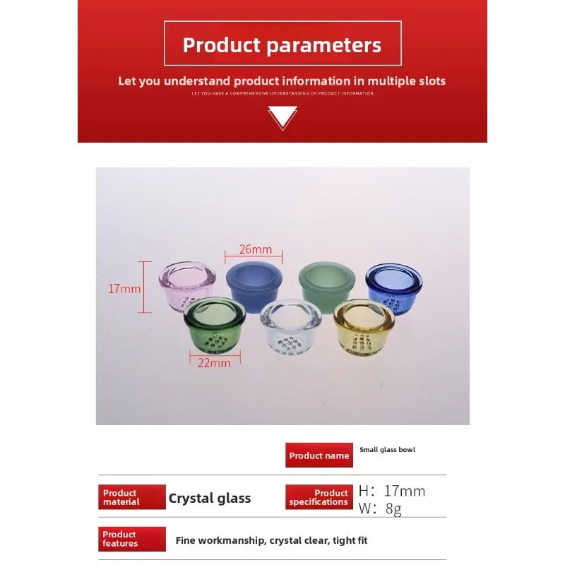 1Pc Mini Glass Cigaret Pipe Filter Tips Round Mouth for Dry Herb Tobacco Rolling 9 Holes Glass Tobacco Pipe view 4