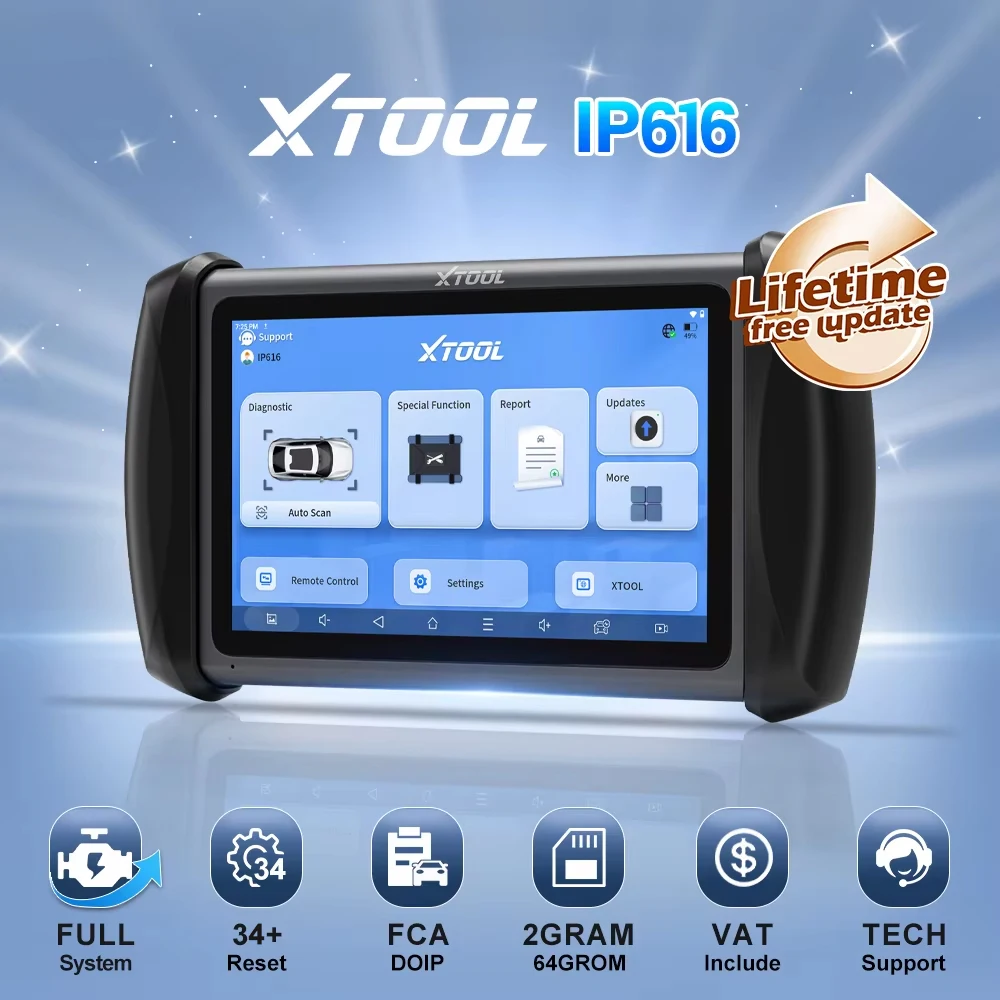 2026 XTOOL IP616 V2.0 OBD2 bidirektionale Steuerungstools Schlüsselprogrammierung ECU-Konfiguration 34+ Reset FCA Autoauth/DOIP CAN FD-Protokoll für GM-Codeleser Kfz-Diagnosetool Lebenslanges