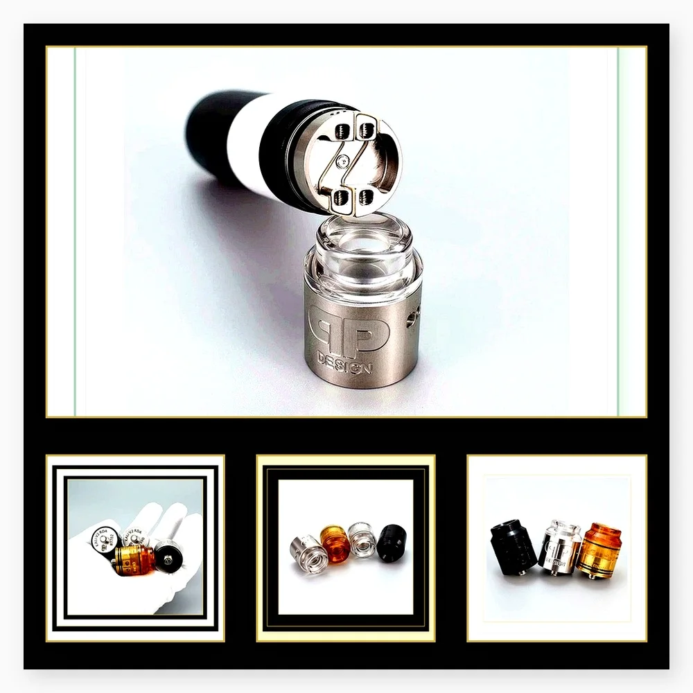 QP KALI V2 RDA 25mm Dual Coil Vape Tank with Squonk BF Pin, Durable PC & PEI Construction, 510 Connection Atomizer