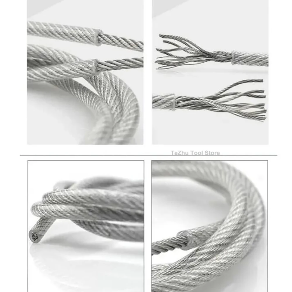 Diameter 0.27mm-10mm 304 Stainless Steel Wire Rope Soft Cable Fishing Clothesline Lifting Rustproof Line 1*7 7*7 7*19 Structure