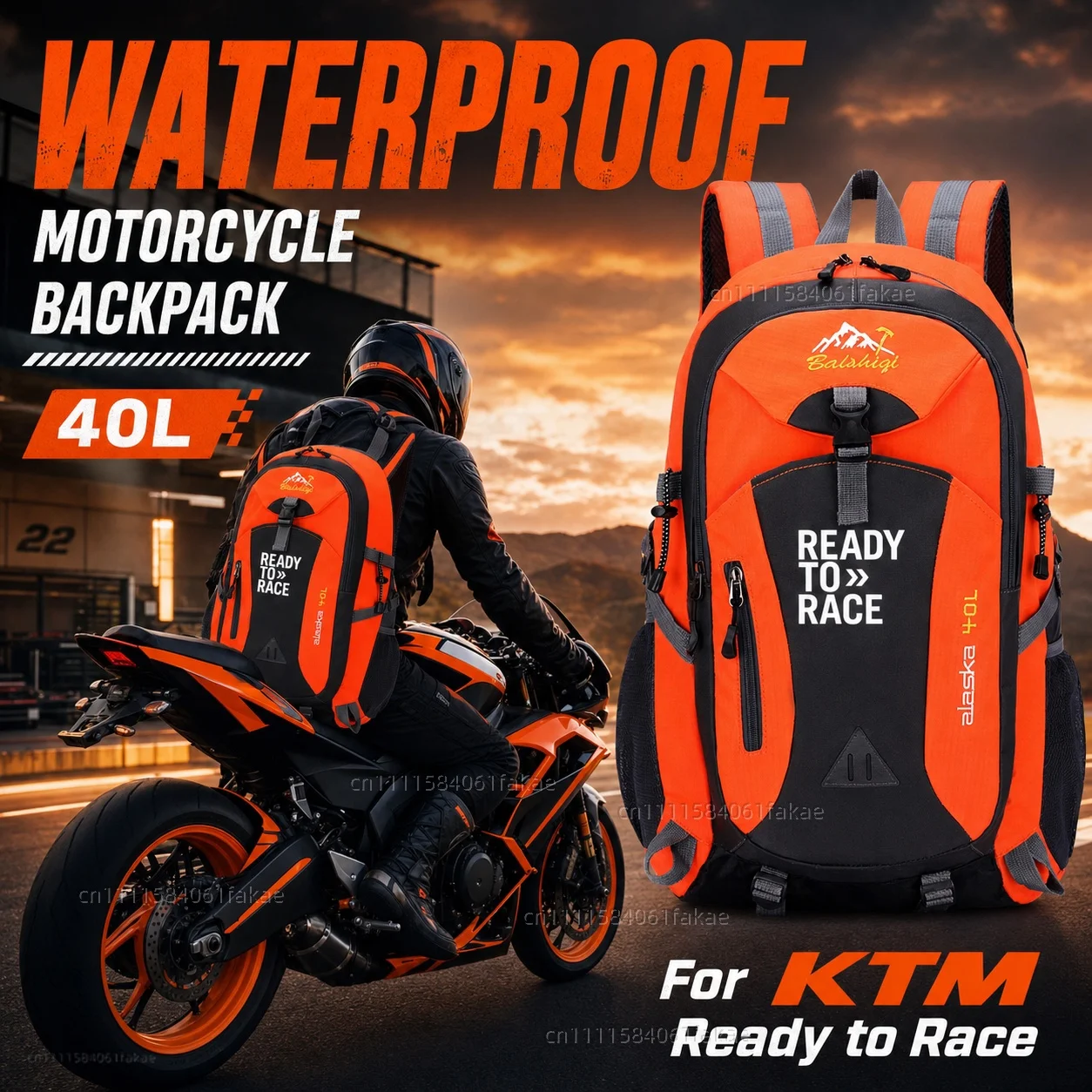 

For KTM Ready to Race Adv Duke 390 690 790 890 1190 Rc Motorcycle Backpack 40L Waterproof Travel Backpack Outdoor Hiking