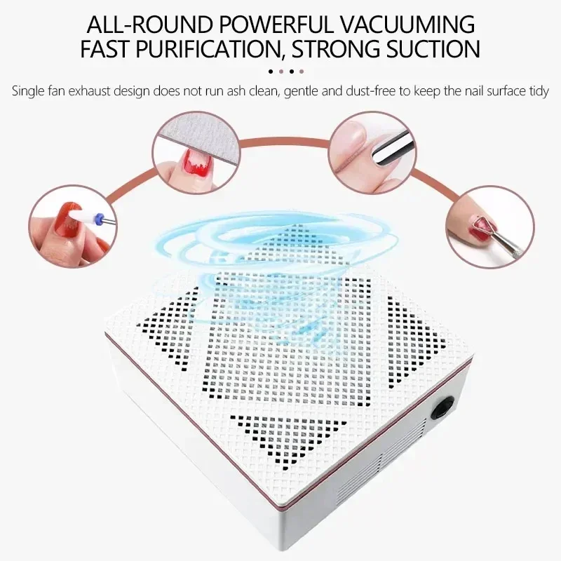 High Power Strong Suction Vacuum Cleaner Hood for Manicure Professional Nail Dust Manicure Table Cleaner Fan for Nail Salon Tool