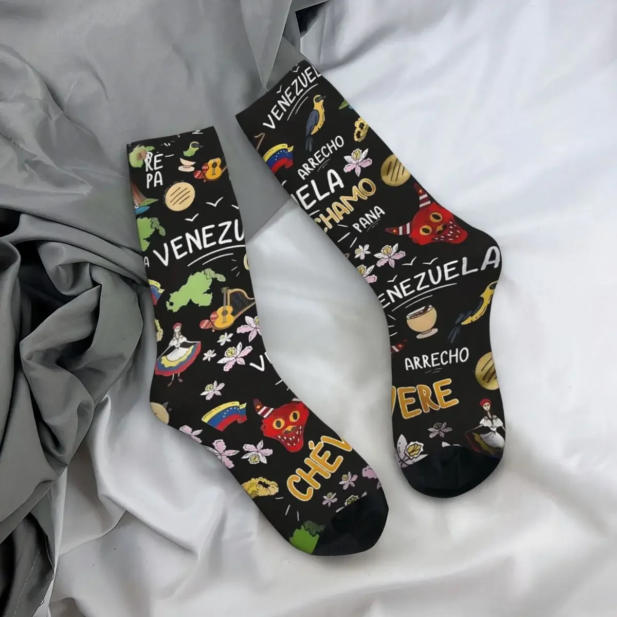 

Носки All Seasons Crew Stockings Arepas Venezuela, длинные носки в стиле Харадзюку для мужчин и женщин, подарки на День святого Валентина