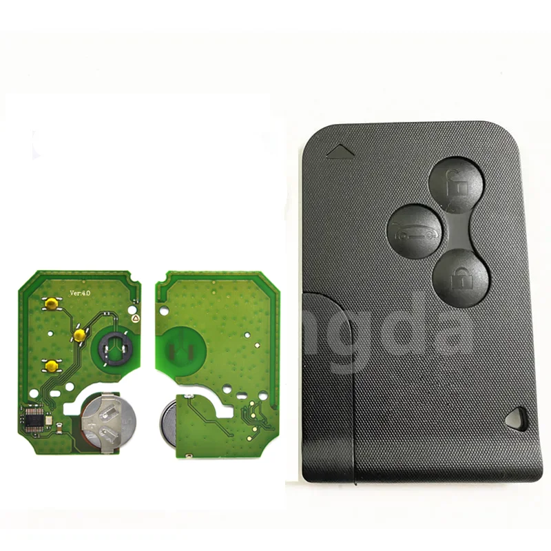 for Scenic key 1/5pcs 3 Buttons half Smart Remote car Key 433Mhz ID46 PCF7947 Chip For Renault Megane 2 Card II