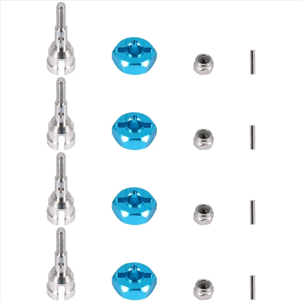 ABXY Wheel Conversion Set Axle & 12Mm Hex Dive Hub Turn 1/10 on Road for 1/18 A959 A969 A979 A959B A969-B RC Car Upgrade Parts