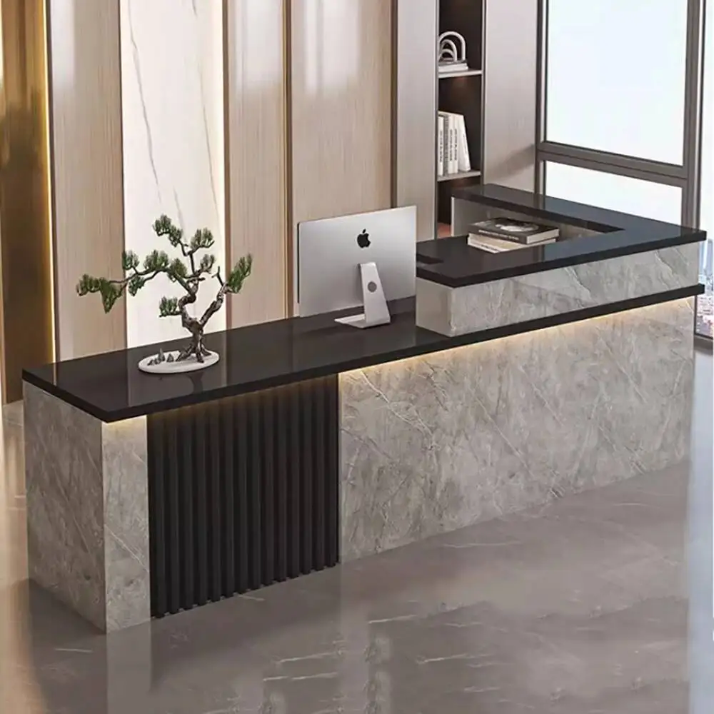 

Cabinet Modern Elegant Aesthetic Bar Counter Delicacy Nordic Simple Reception Desks Unique Luxury Mostrador Commercial Furniture