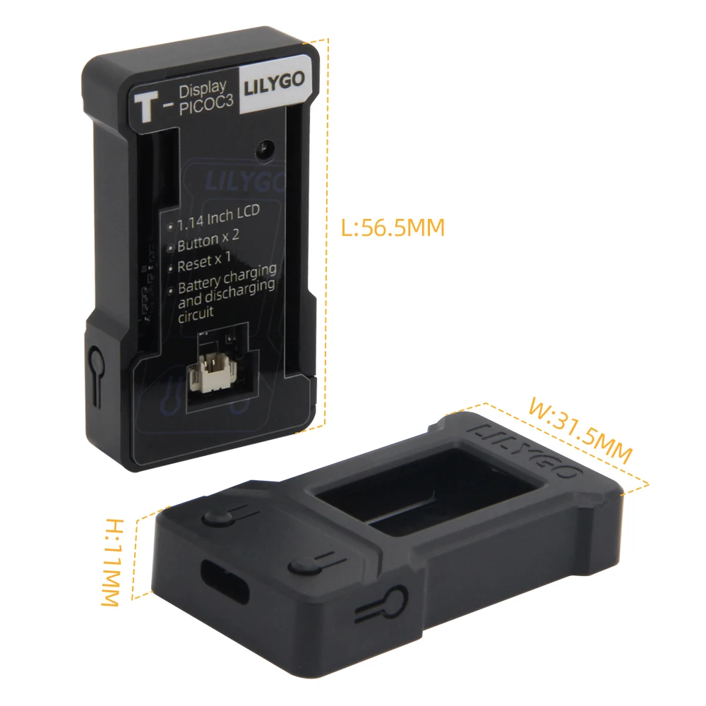 LILYGO® T-Display Shell Корпус T-Display ABS, аксессуары для T-Display T-PicoC3 T-Display RP2040, 3,5-дюймовая плата управления ЖК-дисплеем ESP32