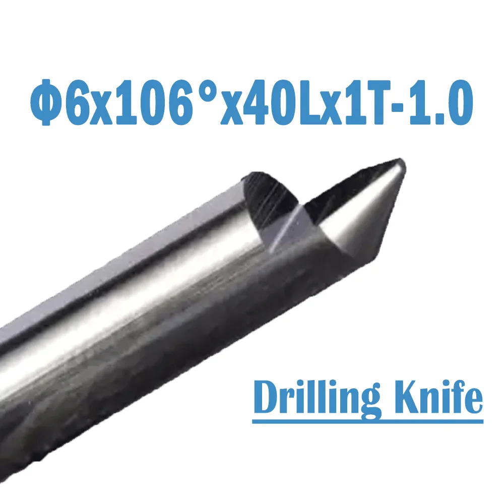 2 Pcs/lot Φ6x106°x40Lx1T-1.0 Universal 55 Series Carbide Semi-circular Key Cutter Flat Drilling Knife For 363/333L/339/369