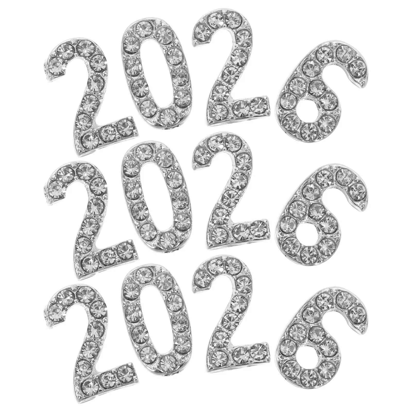 

32Pcs Silver Rhinestone Nail Charms Number Flatback Metal Nail Art Decorations Sparkling Nails Jewelry for Party Wedding Special