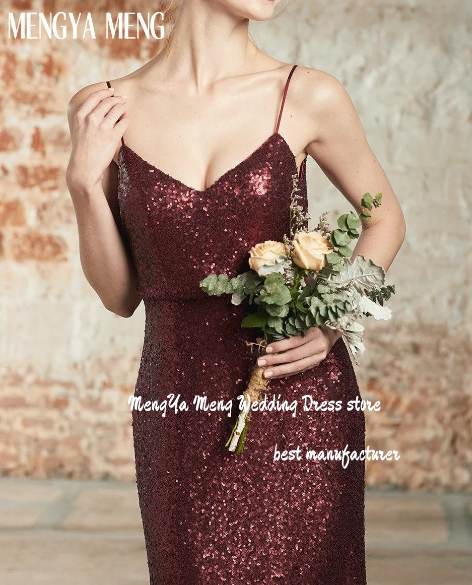 Sexy Sequined Evening Dresses Long Spaghetti Straps Formal Evening Party Gowns Bodycon Wedding Guest For Women Customized