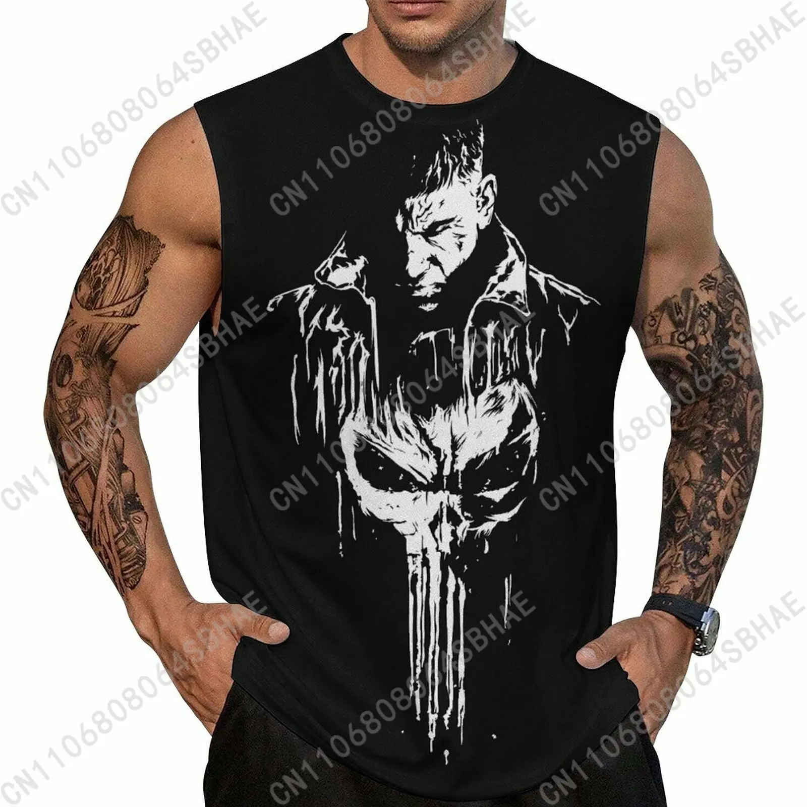 

Marvel The Punisher Custom Men's Sleeveless Shirt Personalized Tank Top Wear Summer Vest Tops Men Daily Use Cosplay