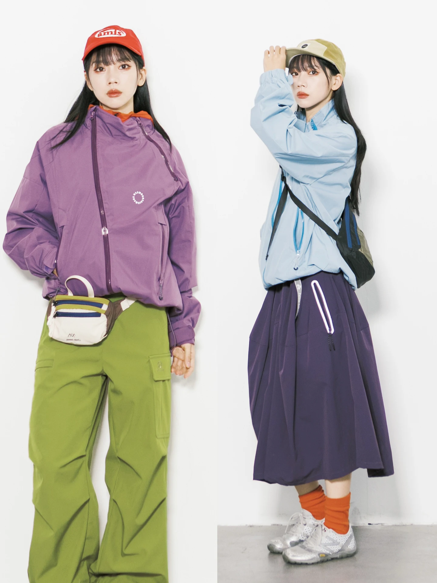 

Outdoor RB Mountain Series Jaet Zipper Collar Windproof Water-resistant ex Loose Fit Hiking Coat Multiple Colors