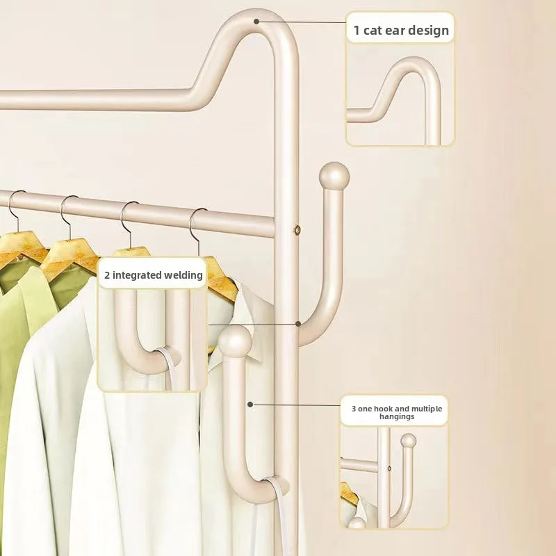 

100Cm floor hanger, movable simple drying rack with wheels