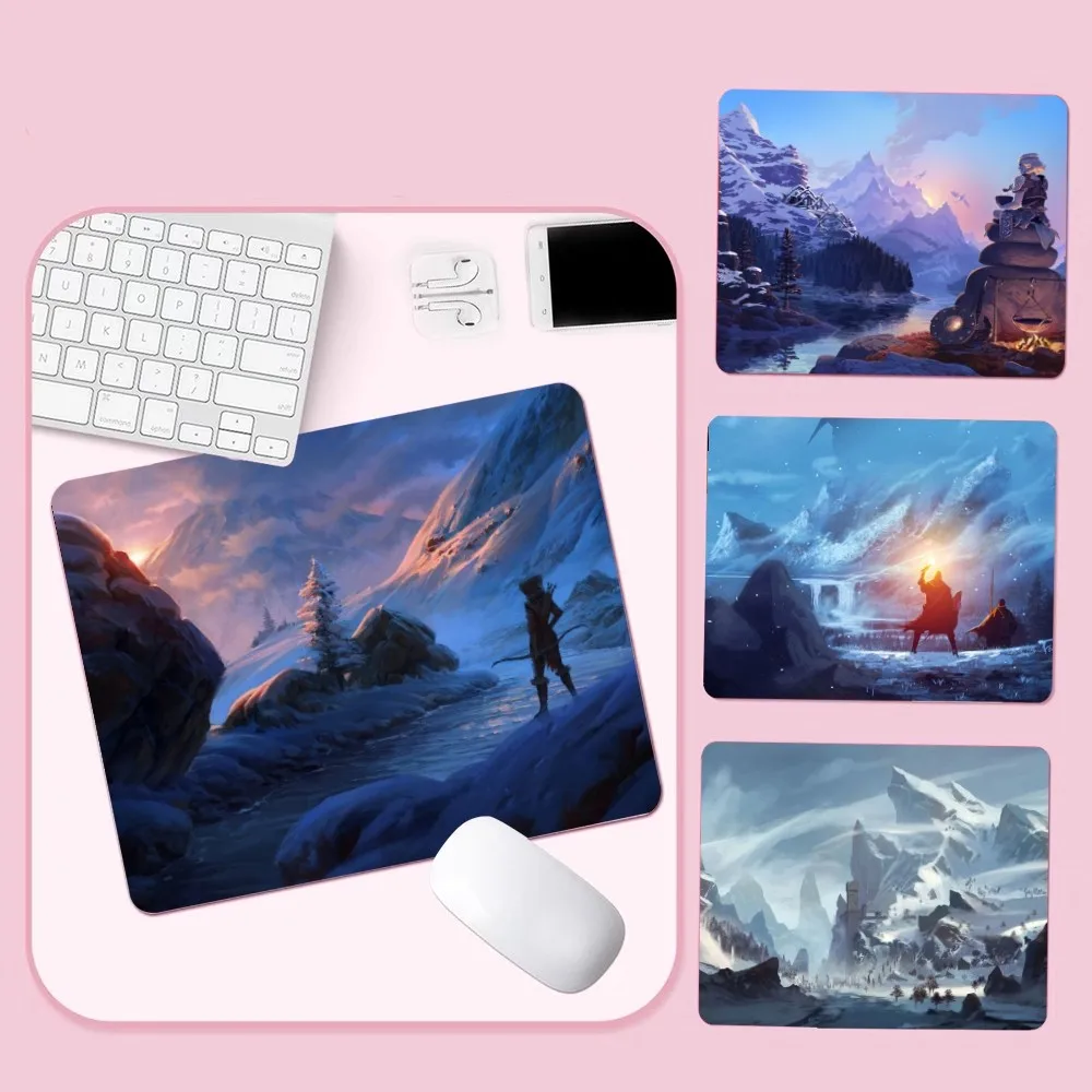 

Snowy Mountain Anime Non-slip Lockedge Cartoon Anime Gaming Mouse Pad Keyboard Mouse Mats Smooth Company for PC Gamer Mousemat