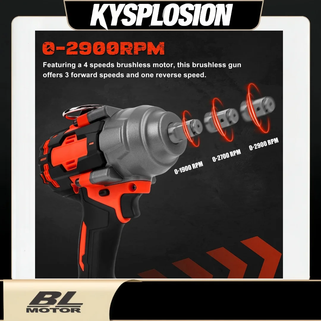 

Электрический ударный гайковерт 2000 Нм с высоким крутящим моментом 1/2 дюйма для аккумулятора Milwaukee 18 В, бесщеточная аккумуляторная отвертка, ремонт электроинструментов