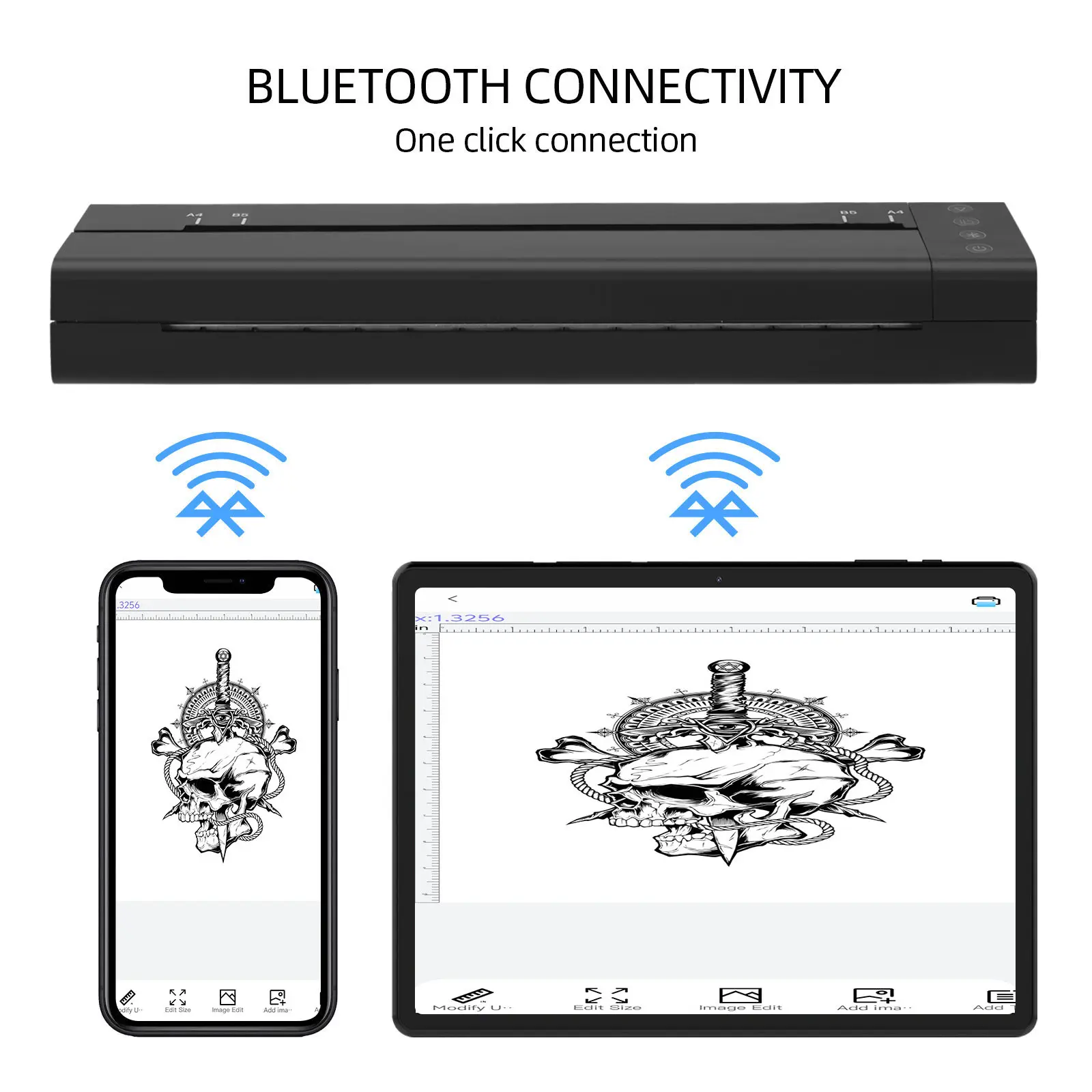 Мини 2500 мА Беспроводная передача Bluetooth Термальная машина для переноса трафаретов для татуировок Портативный копир для рисования для принадлежностей для татуировок