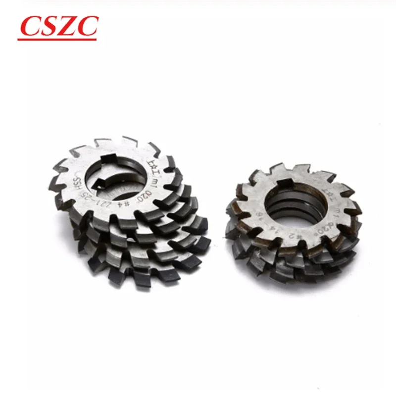 1PCS M0.5 M0.75 M1 M1.25 M1.5 M2 M2.5 M3 M4 M5-M10 Modulus PA20 Degrees NO.1-NO.8 HSS Gear Milling Cutter Gear Cutting Tool